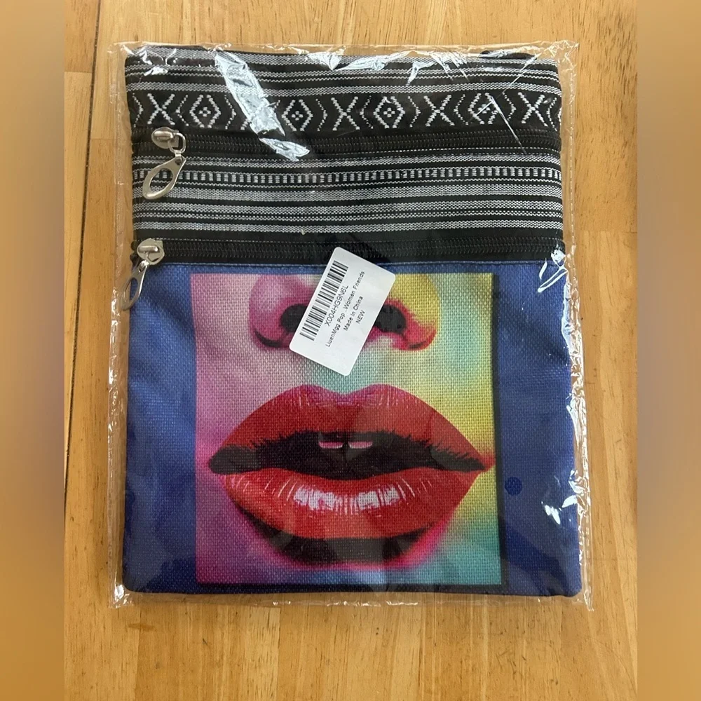 Pop Art Neon Lip Messenger Bag Small